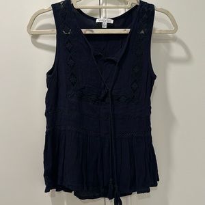 PATRONS OF PEACE NAVY BLUE TANK TOP